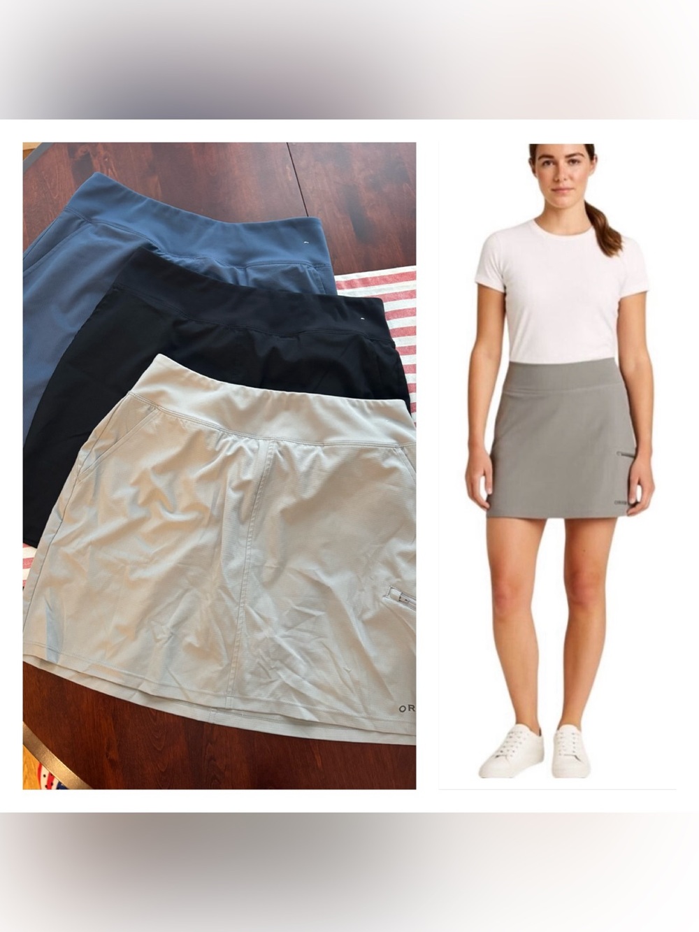Orvis Athletic Skort Trio - Slate Blue, Black, Light Gray bundle